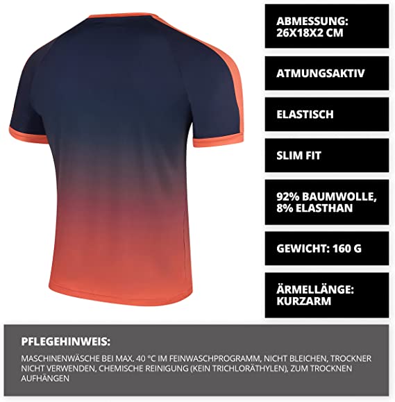 MISSITY | Sport T-Shirt Ultra leicht | Limited Edition Orange-Blau | SS23